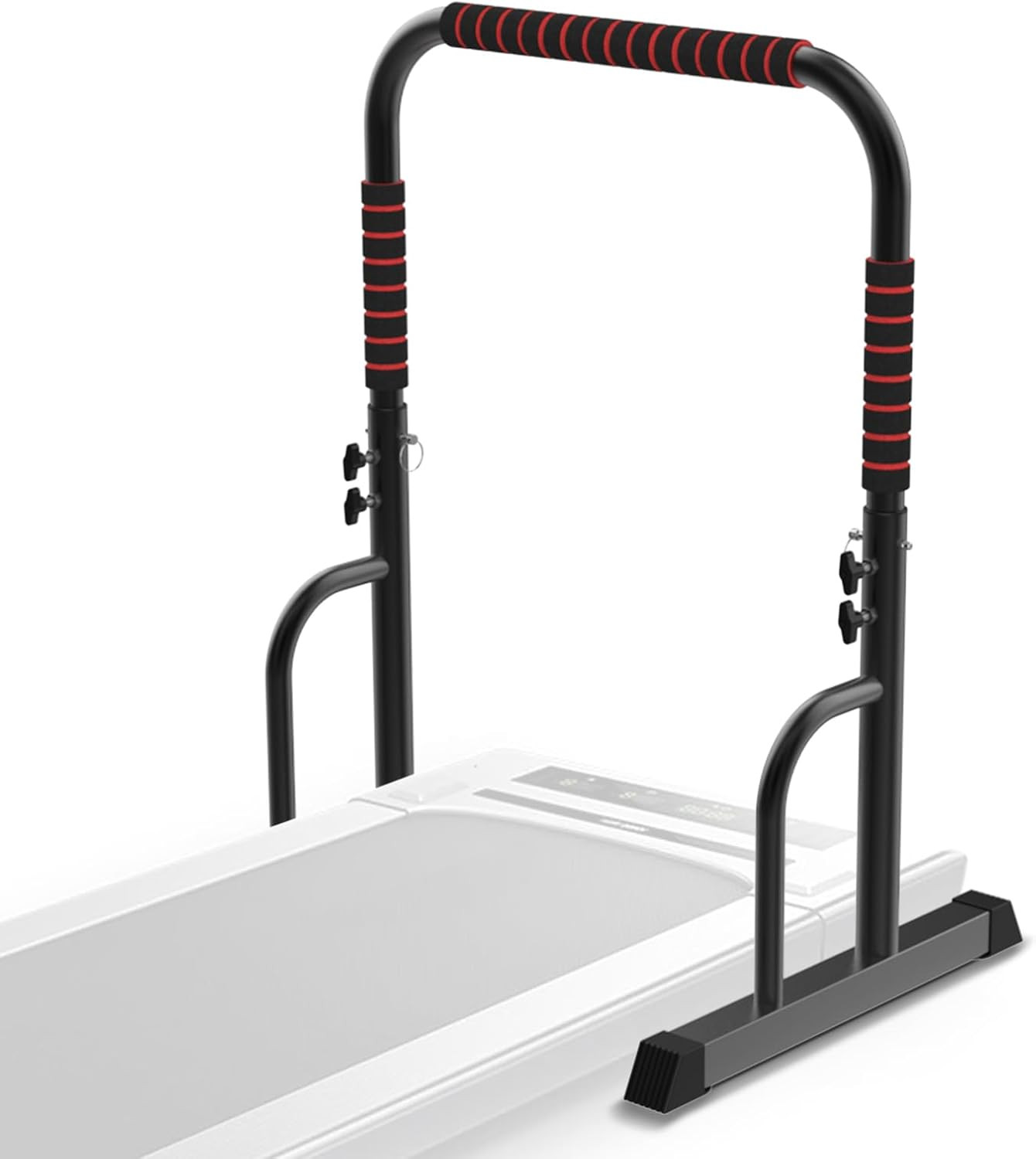 Adjustable Walking Pad Handle Only, 19.7 Inch Wide, 46 Inch Max Height, Black/Re