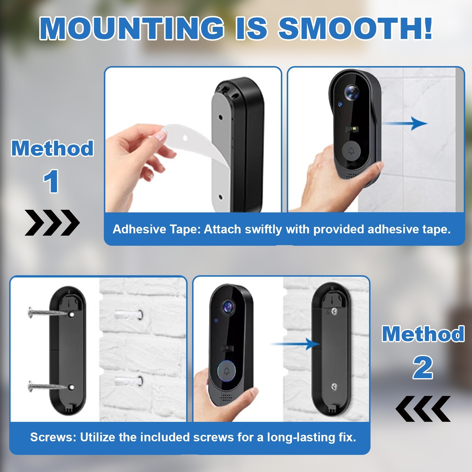 Smart Wireless WiFi Doorbell Camera Phone Door Ring Video Intercom Security Bell