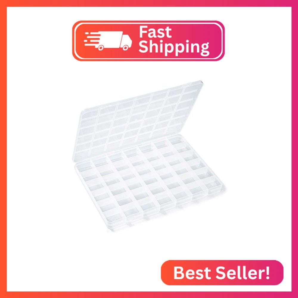 Secmity 42 Grids Plastic Bead Organizer Beads Storage Containers Bead Holder Org