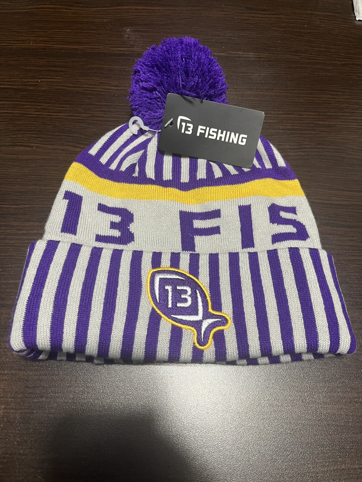 13 FISHING MINNESOTA VIKINGS PURPLE & GOLD  WINTER BEANIE HAT BRAND NEW