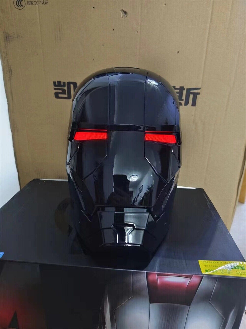 [ All Balck ] AUTOKING Iron Man MK5 Adult Toy Mask Helmet Wearable Voice-control