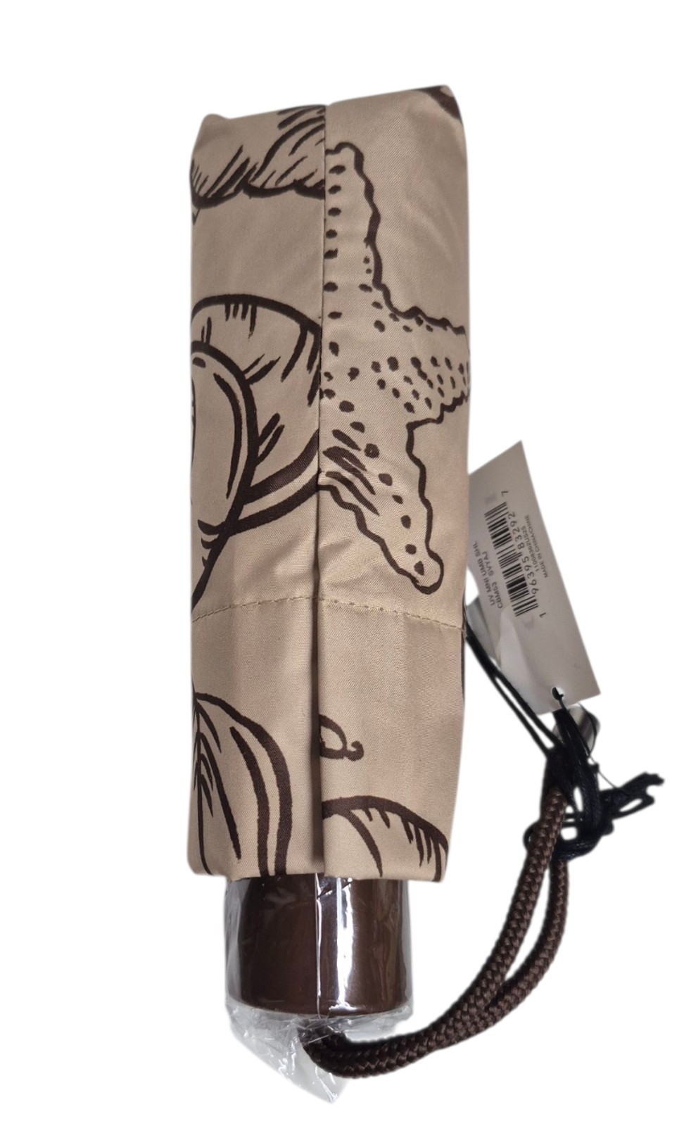 Coach UV Protection Mini Umbrella in Shell Print Sv Dark Natural Black CBM53 New