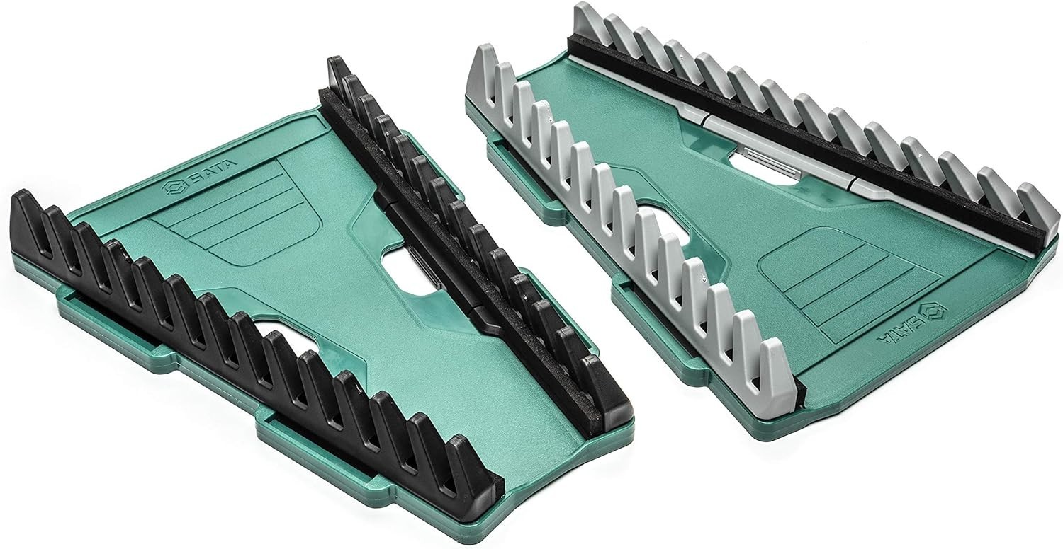 Space-Efficient Reversible Wrench Rack - 2 Pack with Self-Aligning Access