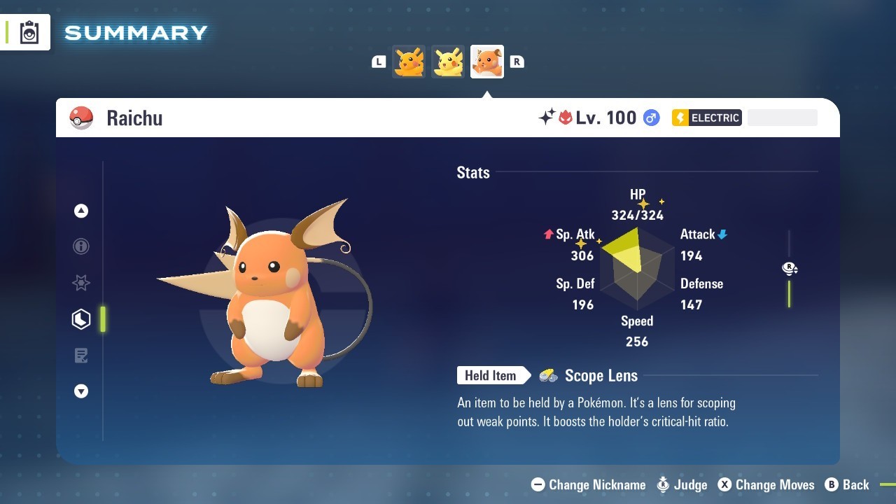 Pokémon Legends: Z-A Shiny Raichu 6iv ✨Max EV✨ALPHA