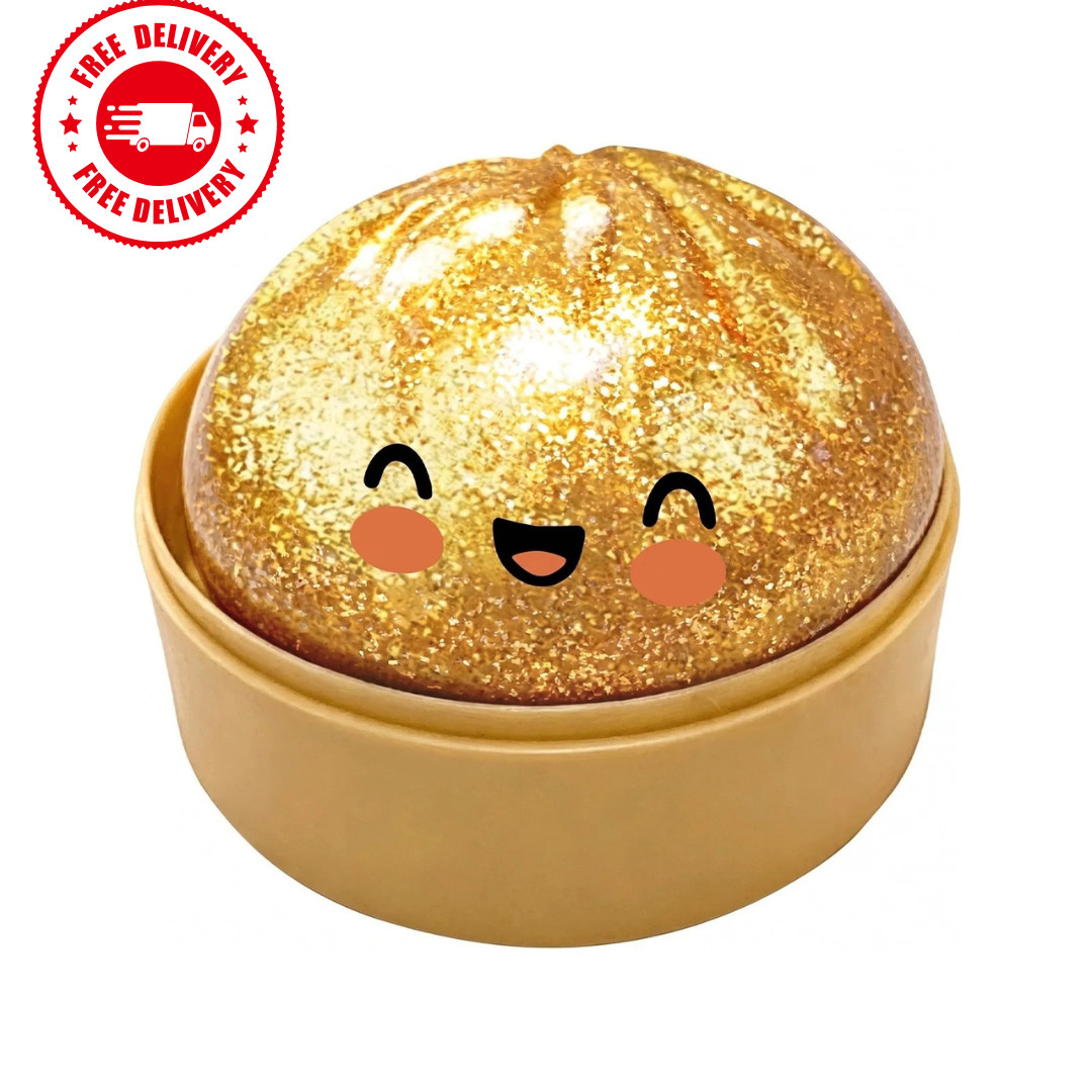 Gold Dumpling Squezee with Box Sensory Squeeze Fidget Toy for Stress Relief Gift