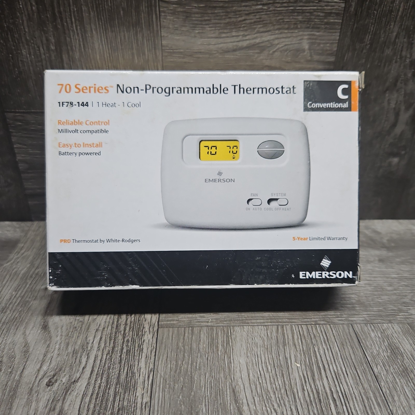 EMERSON THERMOSTAT NON-PROGRAMMABLE 70 SERIES 1F78-144