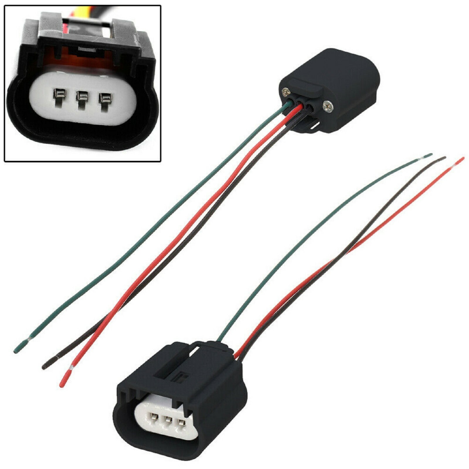 Wire Pigtail Female Ceramic 9008 H13 Two Harness Headlight Bulb Wiring Connector