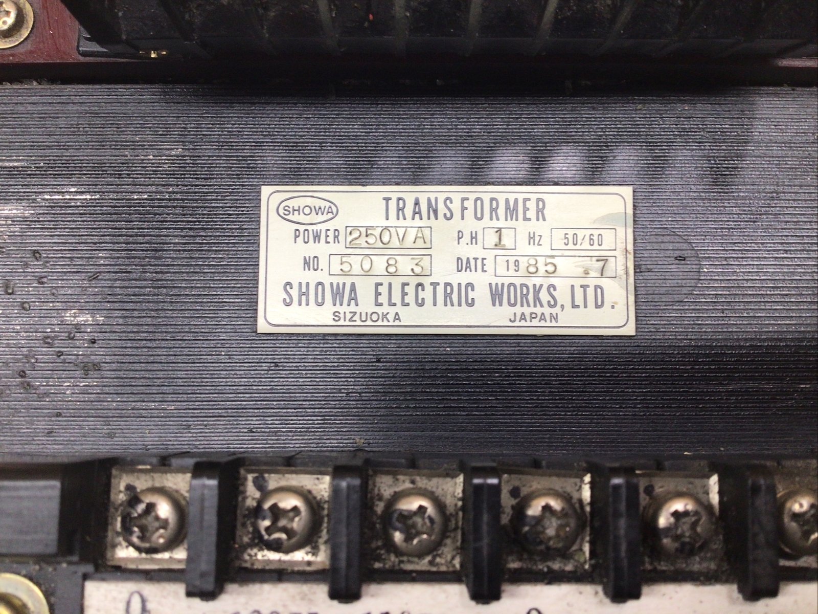 SHOWA 5083 1 ph TRANSFORMER 250VA #74D22PR5