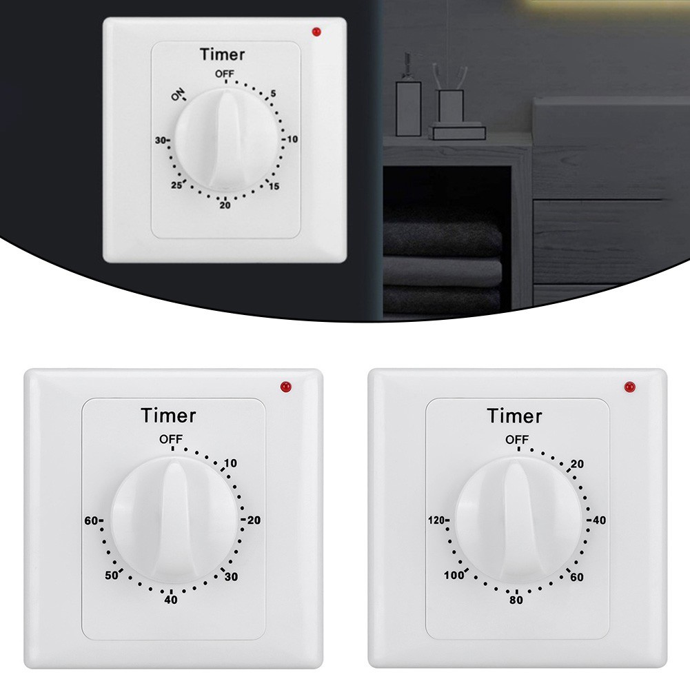 Sleek White Design for countdown Timer Switch with Multi Use Functionality