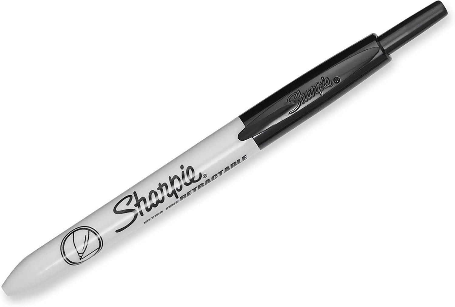 Retractable Permanent Markers Ultra Fine Point Black 2 Count
