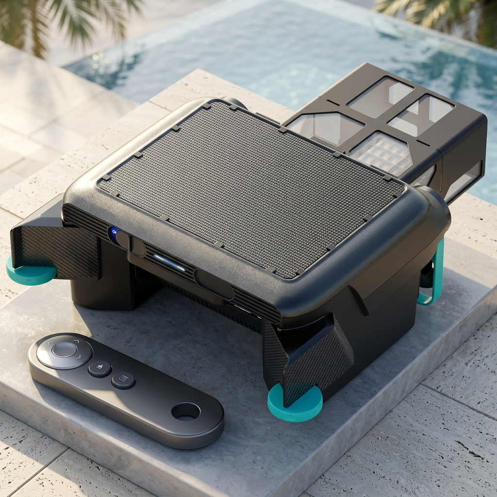 Robotic Pool Cleaner, Wireless Solar Electric Automatic Vacuum, Rechargeable