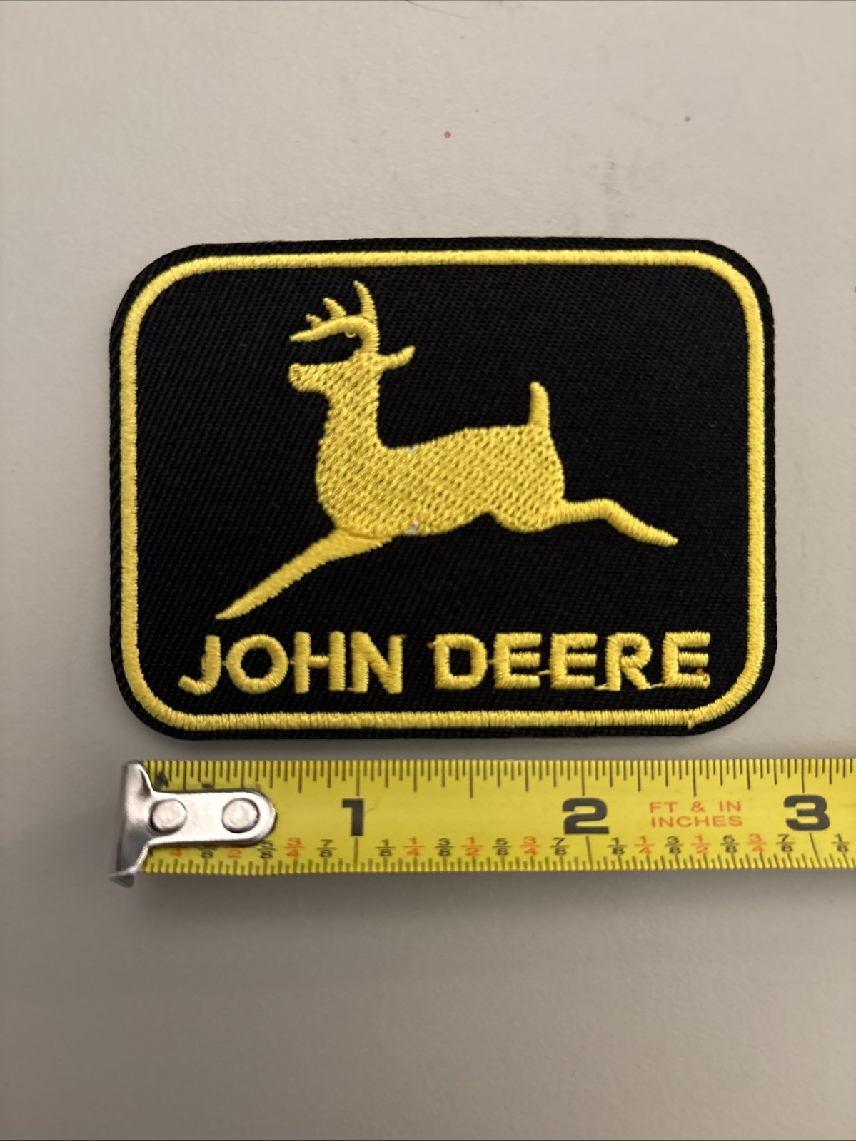 John Deere (Embroidered Iron on patch) Quality Farm Equipment Black/Gold/Yellow