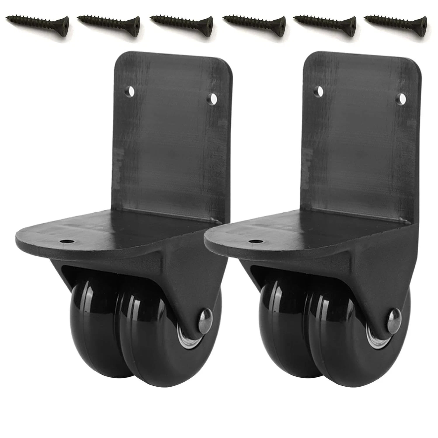 2 Pack Luggage External Wheels Replacement Mute Caster Swivel Wheel Black