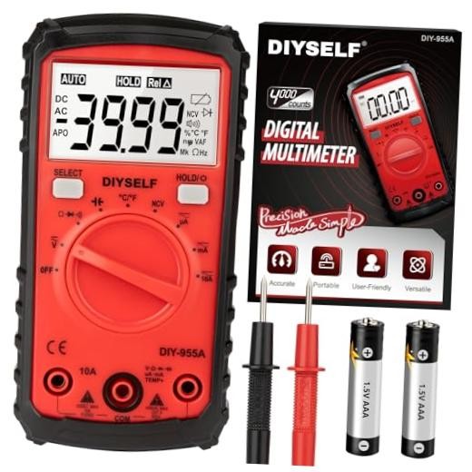 Multimeter Tester, 4000 Counts Multimeter with Capacitor Tester | Digital