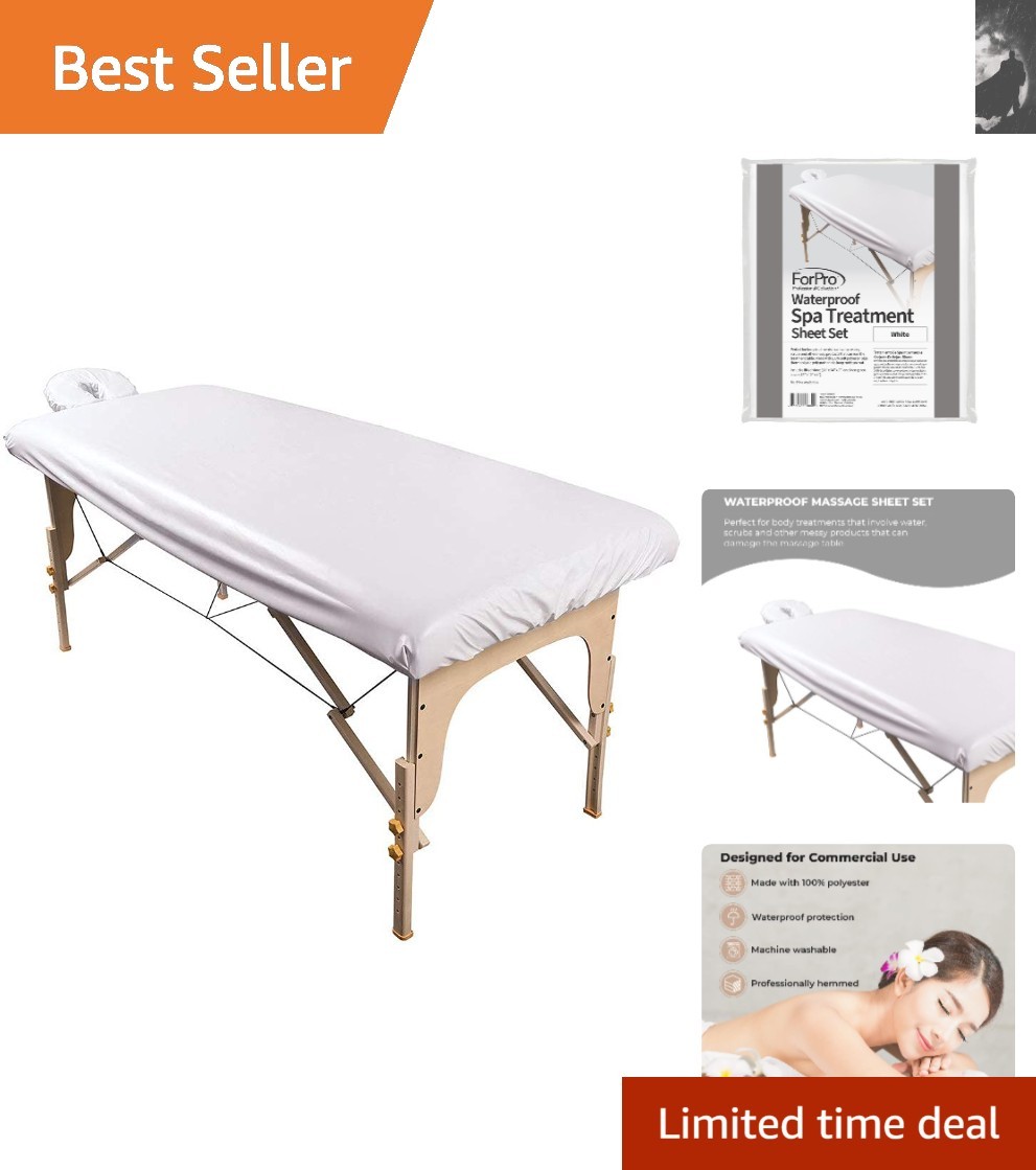 Protective Waterproof Massage Sheets Set - Includes Fitted Sheet & Face Rest
