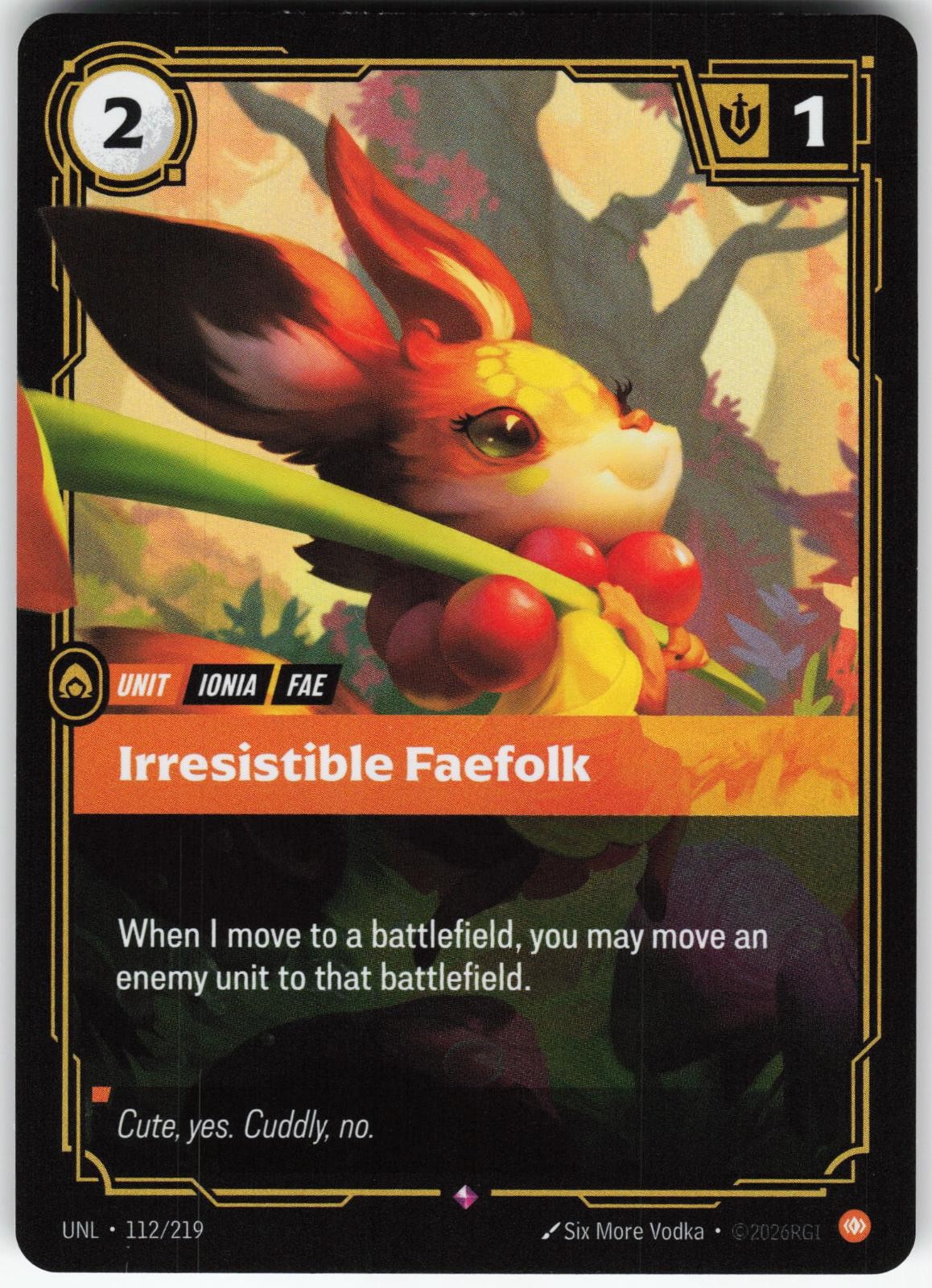 Irresistible Faefolk 112/219 Rare Unleashed Riftbound Near Mint Foil