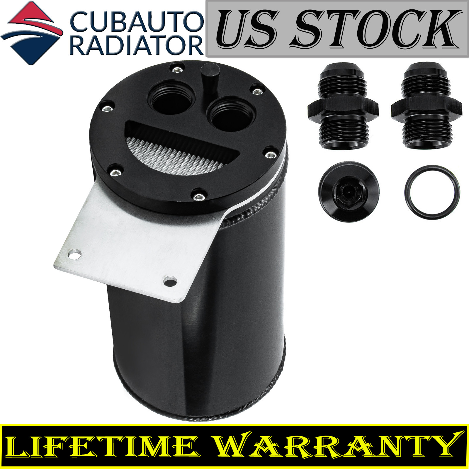 Aluminum Recovery Tank Open Loop 8 in Tall 4 in Diameter 10 Black ALLOYWORKS