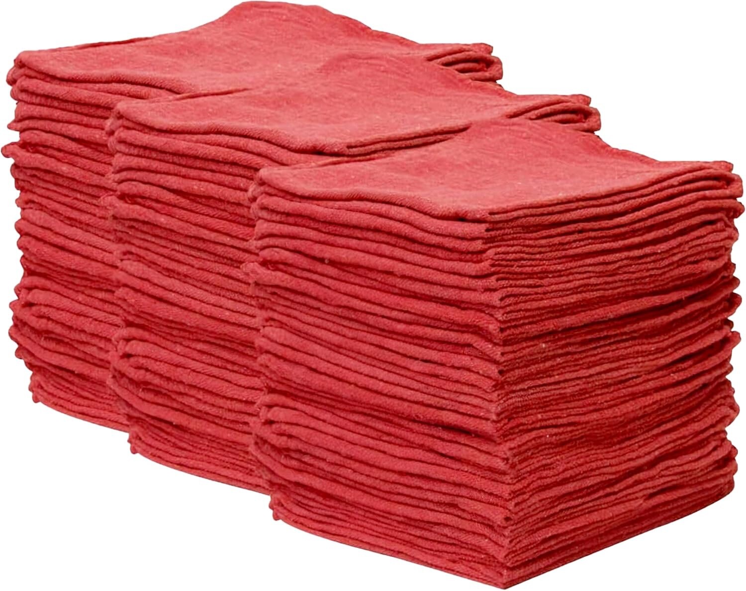 200 Pieces Red Shop Towel Large 15x15 Cleaning Rags, Fast Free Shipping, A Grade