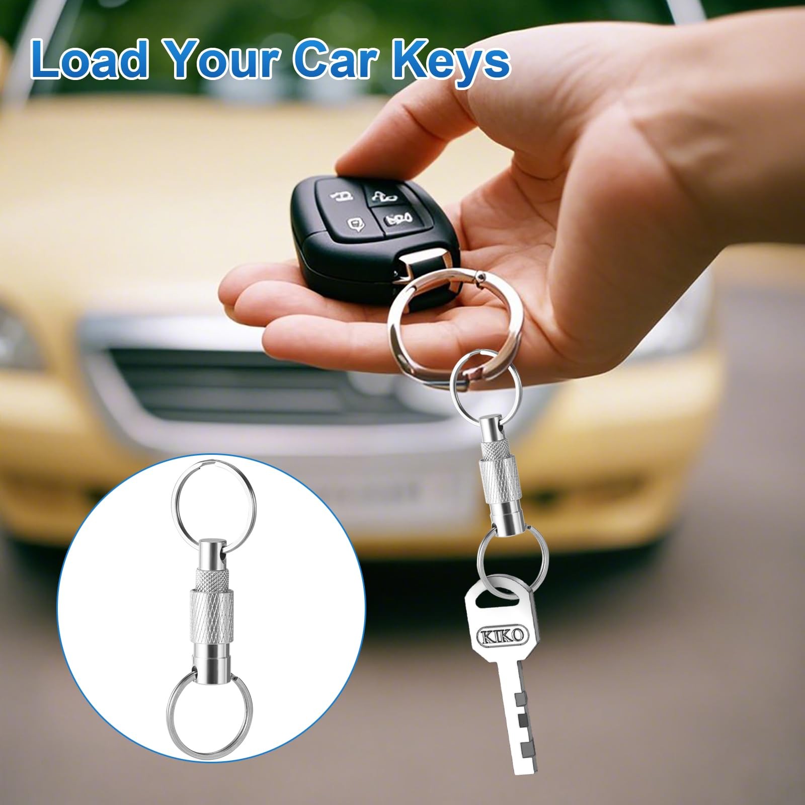 Quick Release Keychain 3Pack, Detachable Quick Disconnect Keychain with Split...