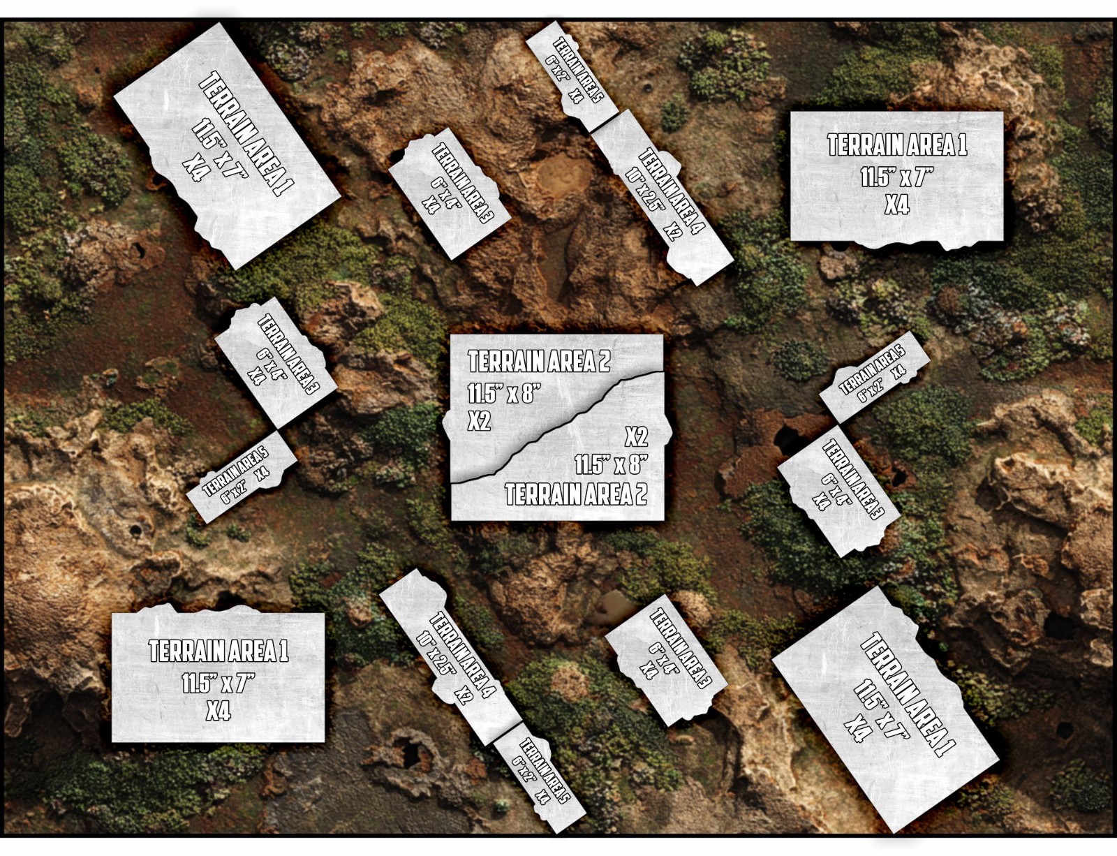 Terrain Area Footprints - Pestilence - Compatible w/ Warhammer 40K 11th Ed