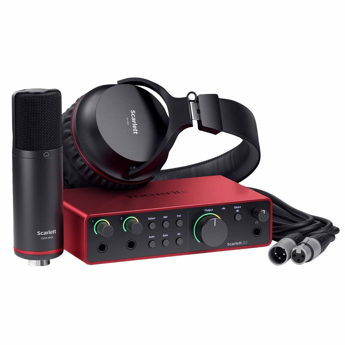 Focusrite Scarlett 2i2 Studio 4th Gen 2-in 2-out USB Audio Interface w Microp...