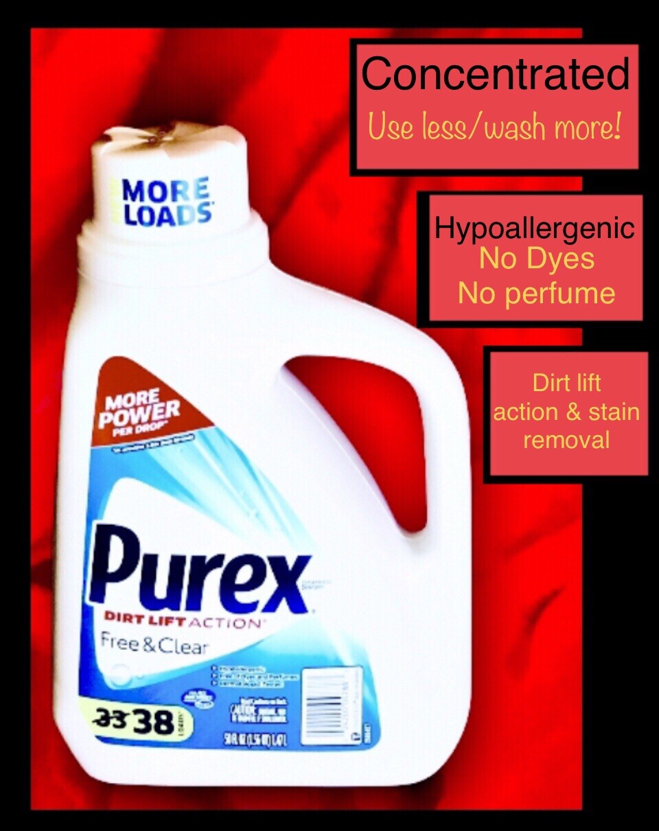 PUREX Free & Clear HYPOALLERGENIC, CONCENTRATED Detergent 38 Loads,NO DYES/SCENT