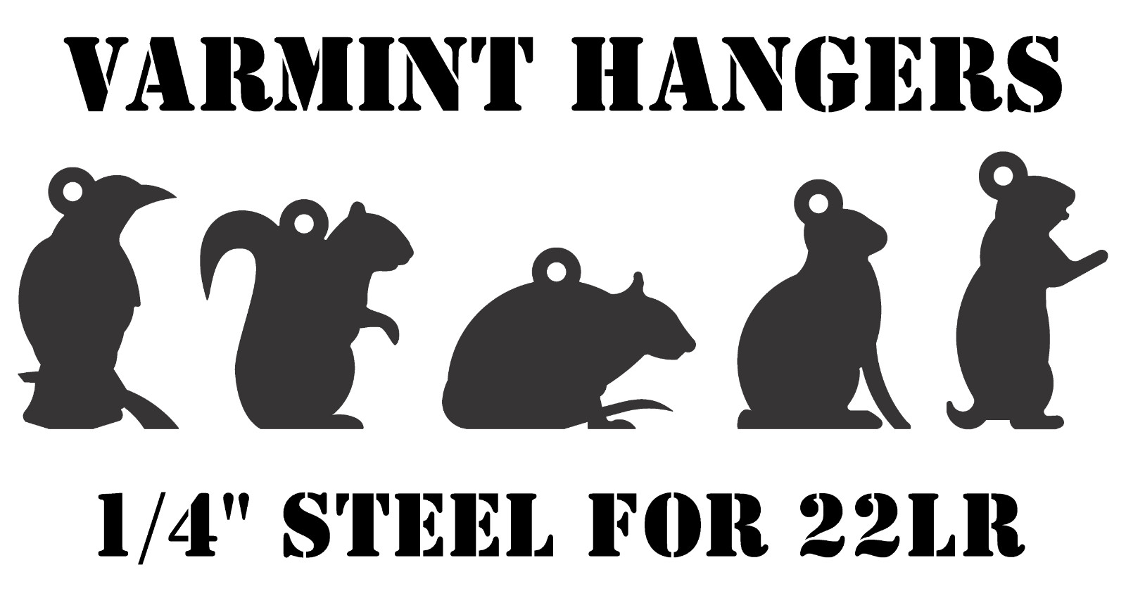 1/4" 22LR Steel Shooting Targets - 5pc Varmit/Animal Silhouette - PLATES ONLY