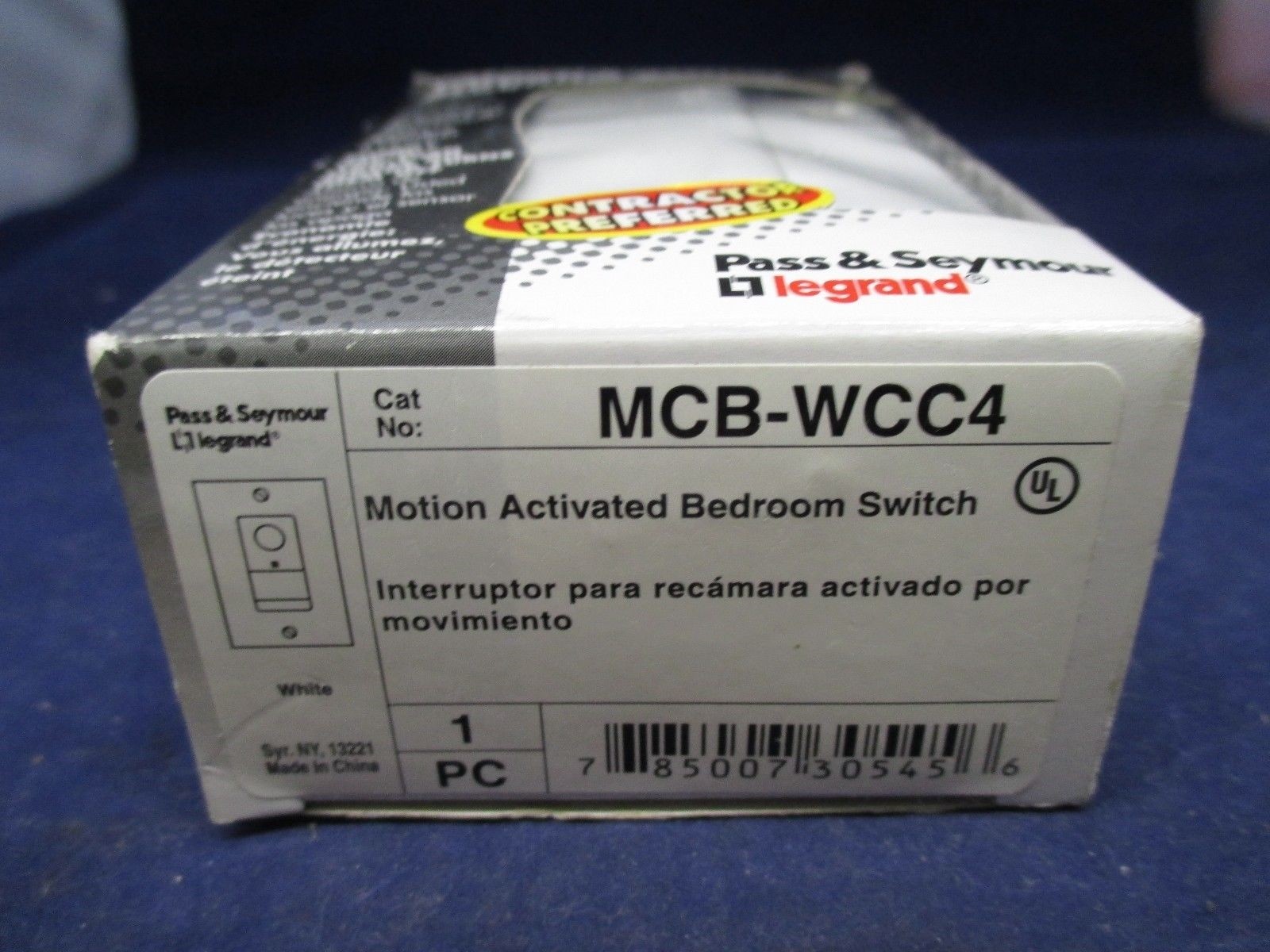 Pass & Seymour MCB-WCC4 Motion Activated Switch new