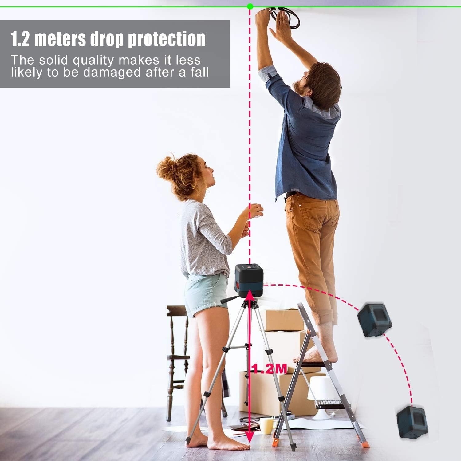 Cross Line Laser Level Self-Leveling Vertical Horizontal 360° Pouch Included