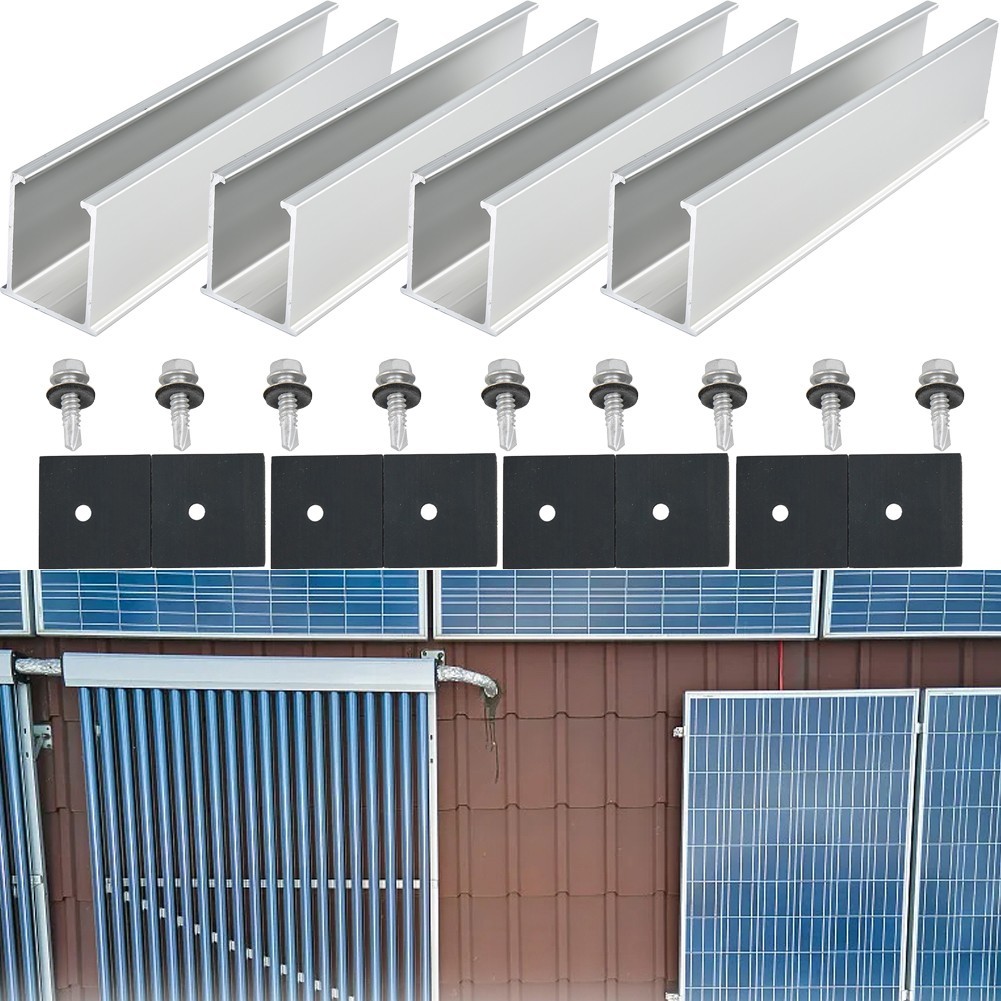 Solar Modules Rail Bracket Trapezoidal Sheet Flat Roof PV Mounting Rail 20CM