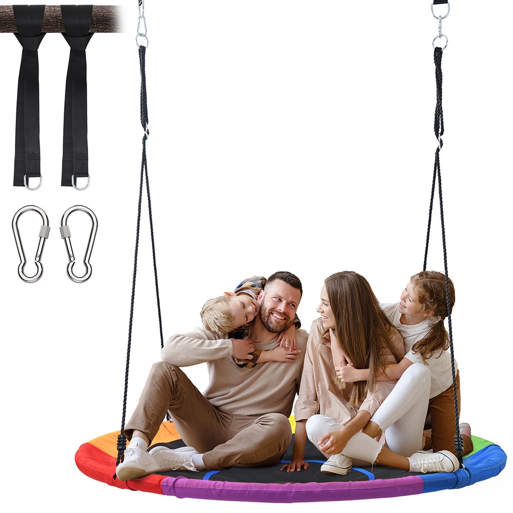 700LBS 60" Large Saucer Tree Swing Easy Install for Kids Adults UV-resistant US