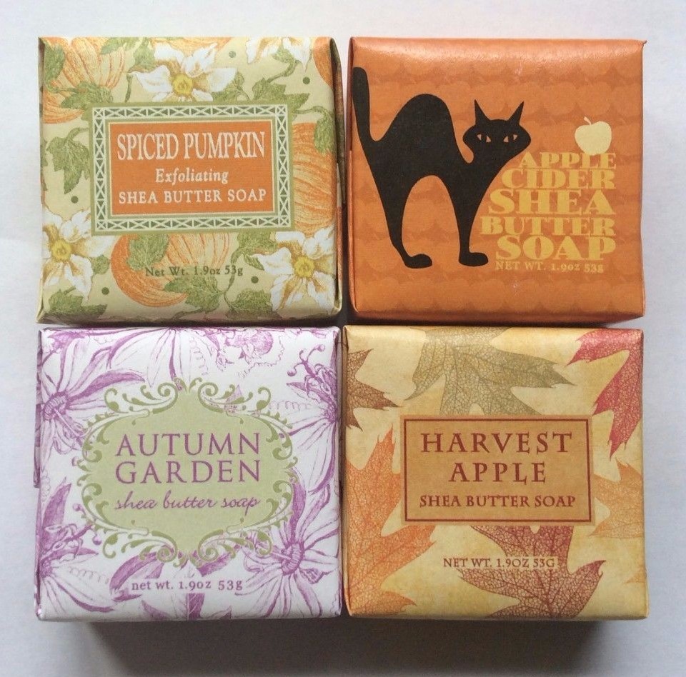 Greenwich Bay Shea Butter FALL AUTUMN Spa Soap, 1.9 oz., Set of 4 Bars!