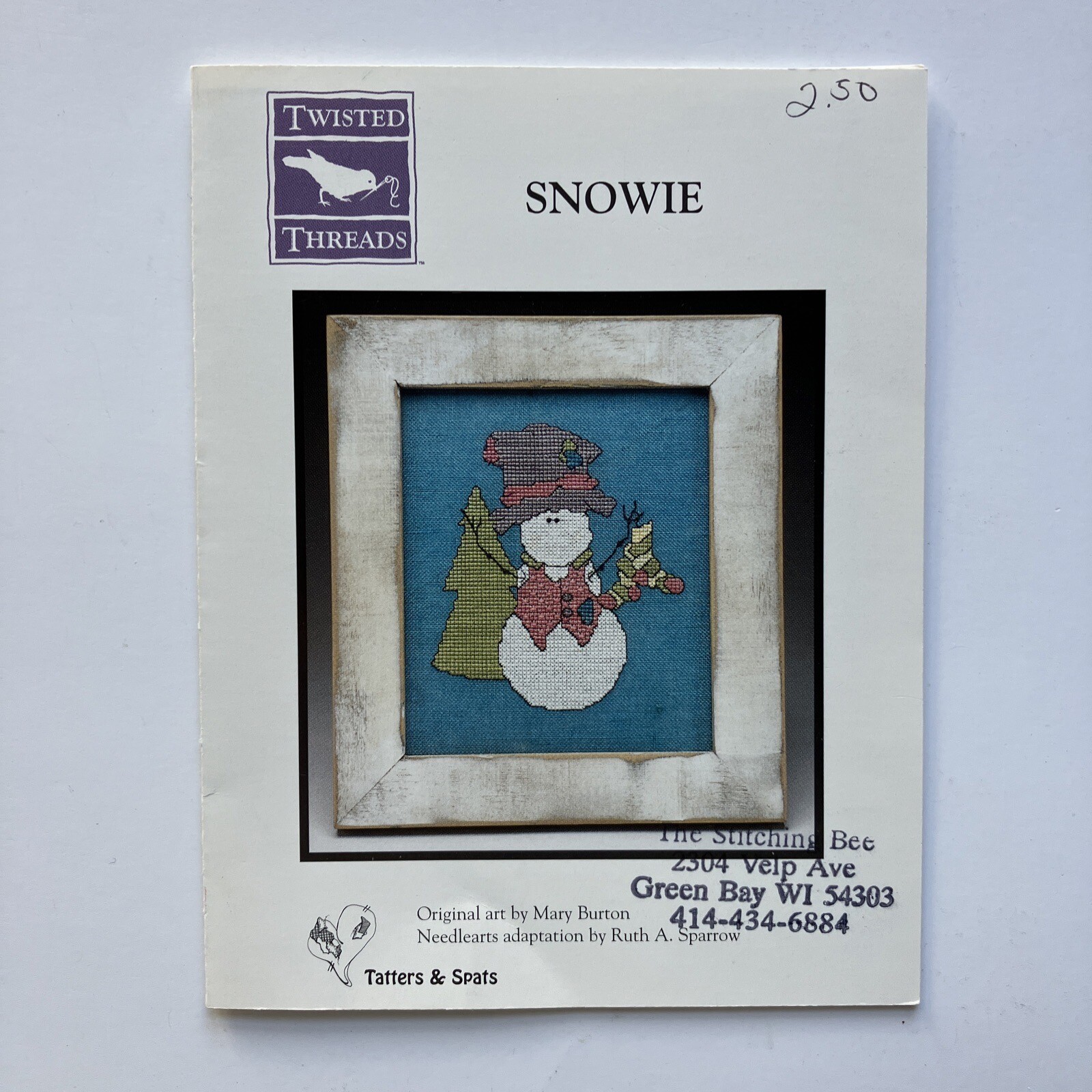 Twisted Threads Counted Cross Stitch Leaflet Snowie Snowman