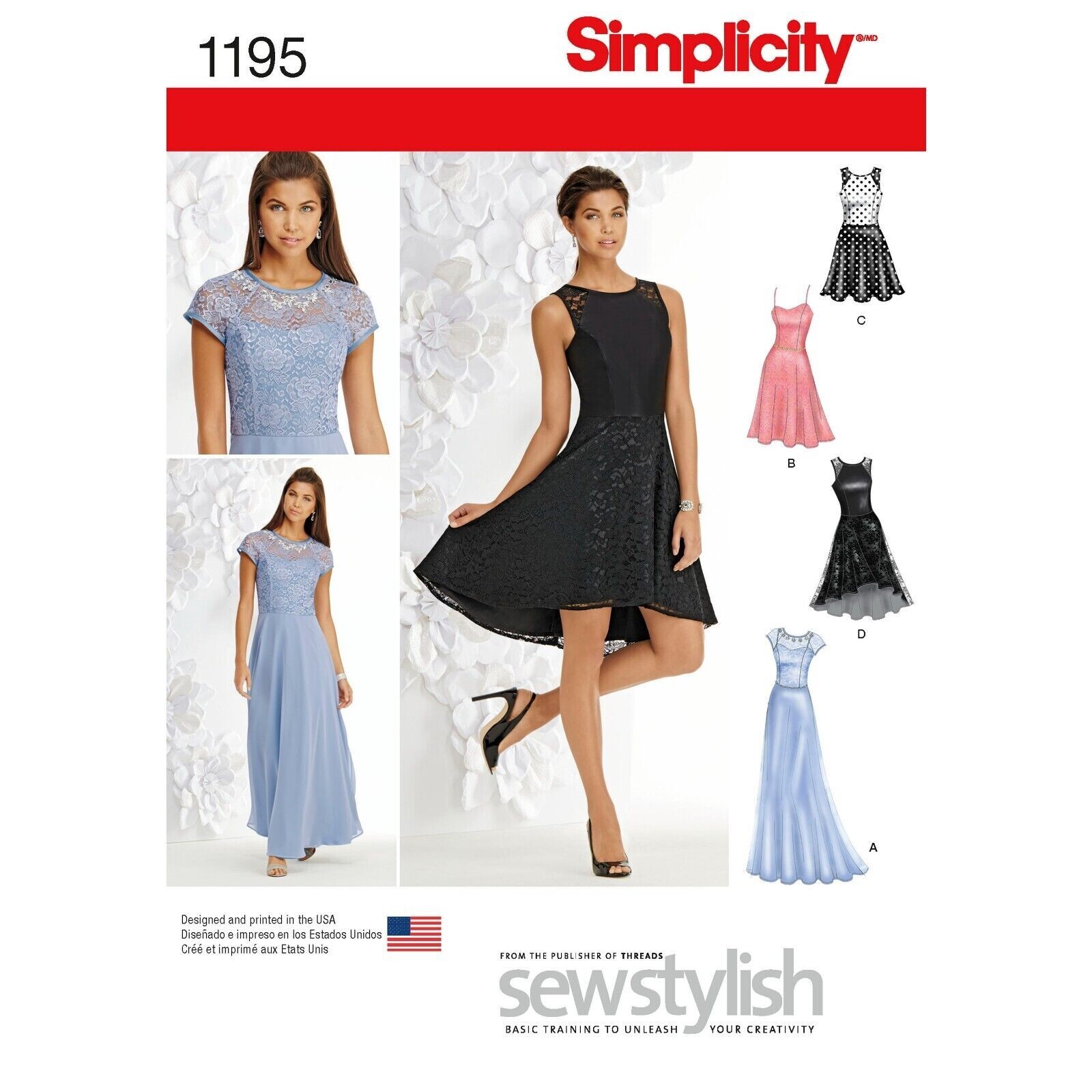 SIMPLICITY 1195 MISS & PETITE  DRESS Sewing Pattern Sizes 4-12 