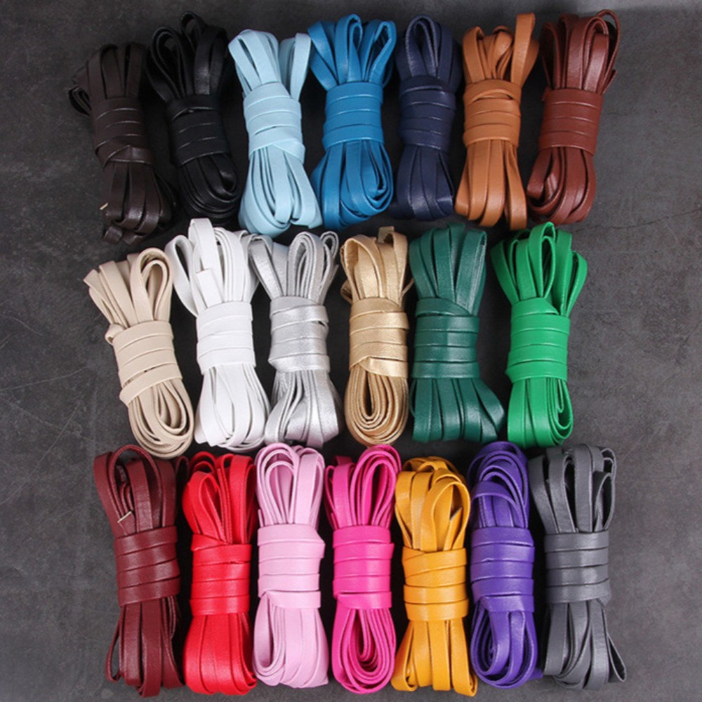 5 Meters Faux Sheepskin Leather Flat Rope Cord Tape Ribbon Jewellery Material PU