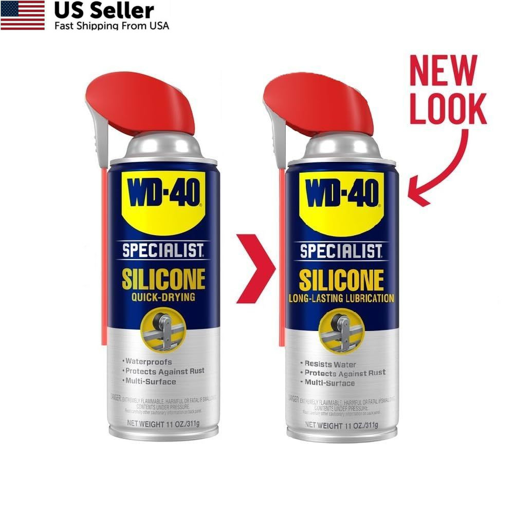 WD-40 Specialist Silicone Lubricant with SMART STRAW SPRAYS 2 1-Pack, Silver