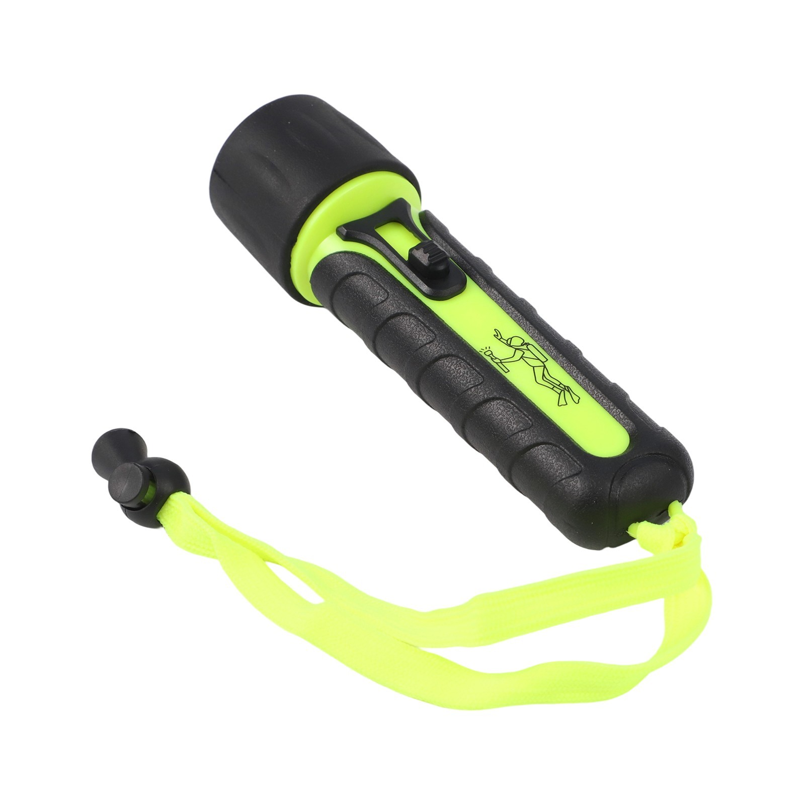 Diving Flashlight Torch 15.2x4.2cm 8000LM Fluorescent Green Underwater