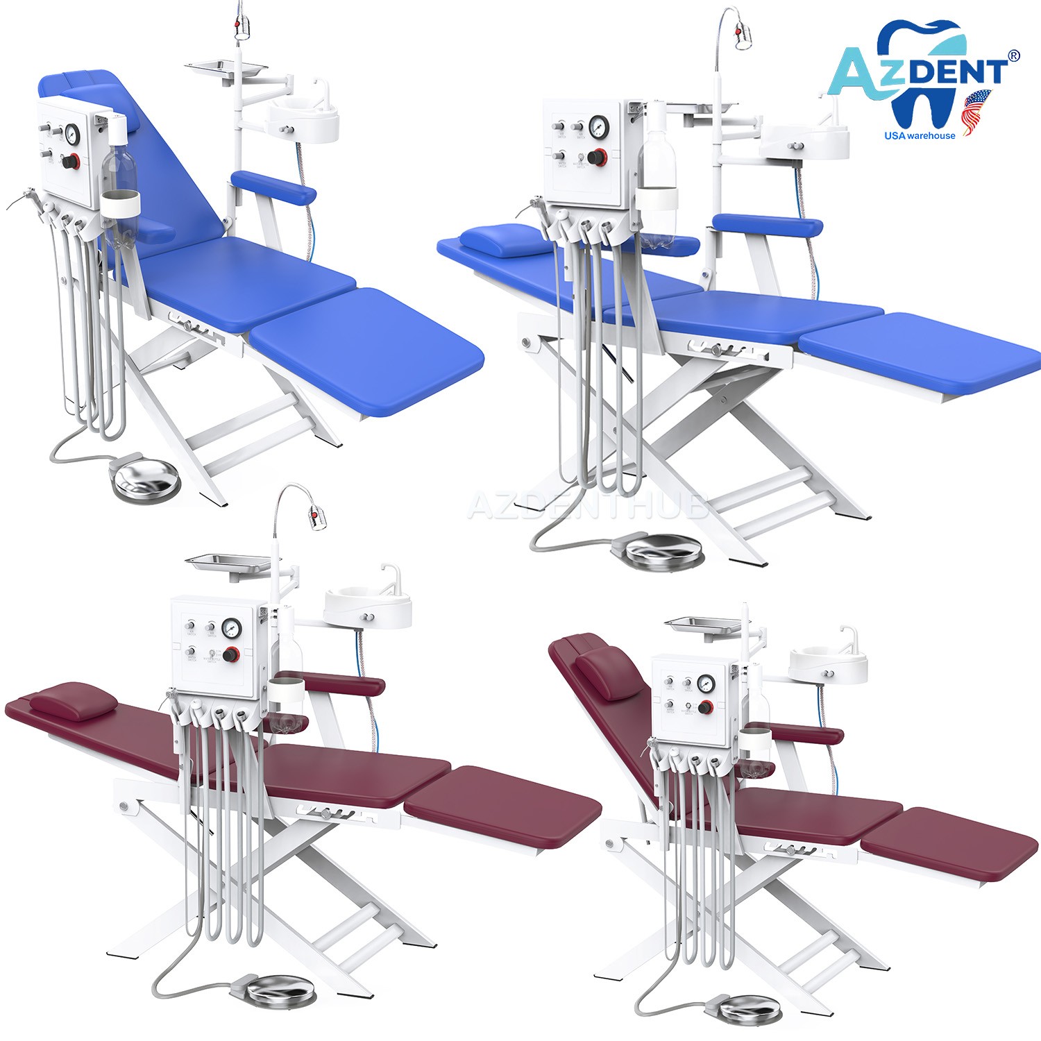 Dental Portable Chair +Spit Bucket+Turbine+LED Light unidad dental portatil 4H