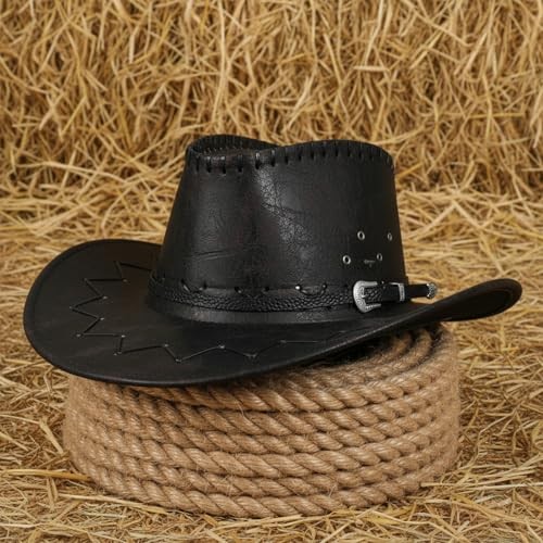 Black Cowboy Hats Band for Men and Women, Adjustable Western Hat Bands for