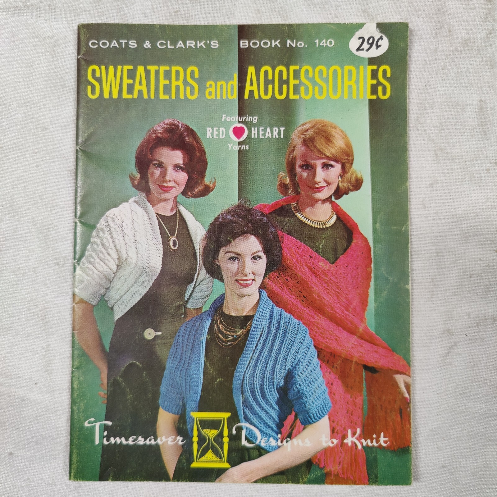 1963 Sweaters & Accessories Yarn Knitting Crochet Pattern Book Coats & Clark 140