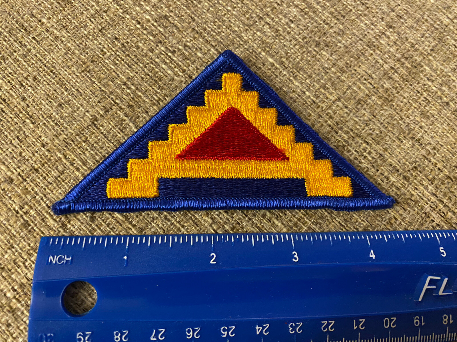 US Army 7th Army Triangle Red Blue Yellow Patch INV3205