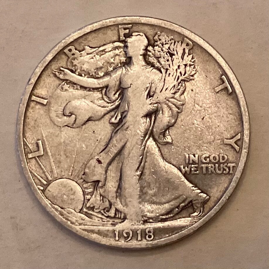 1918 S Walking Liberty Half Dollar