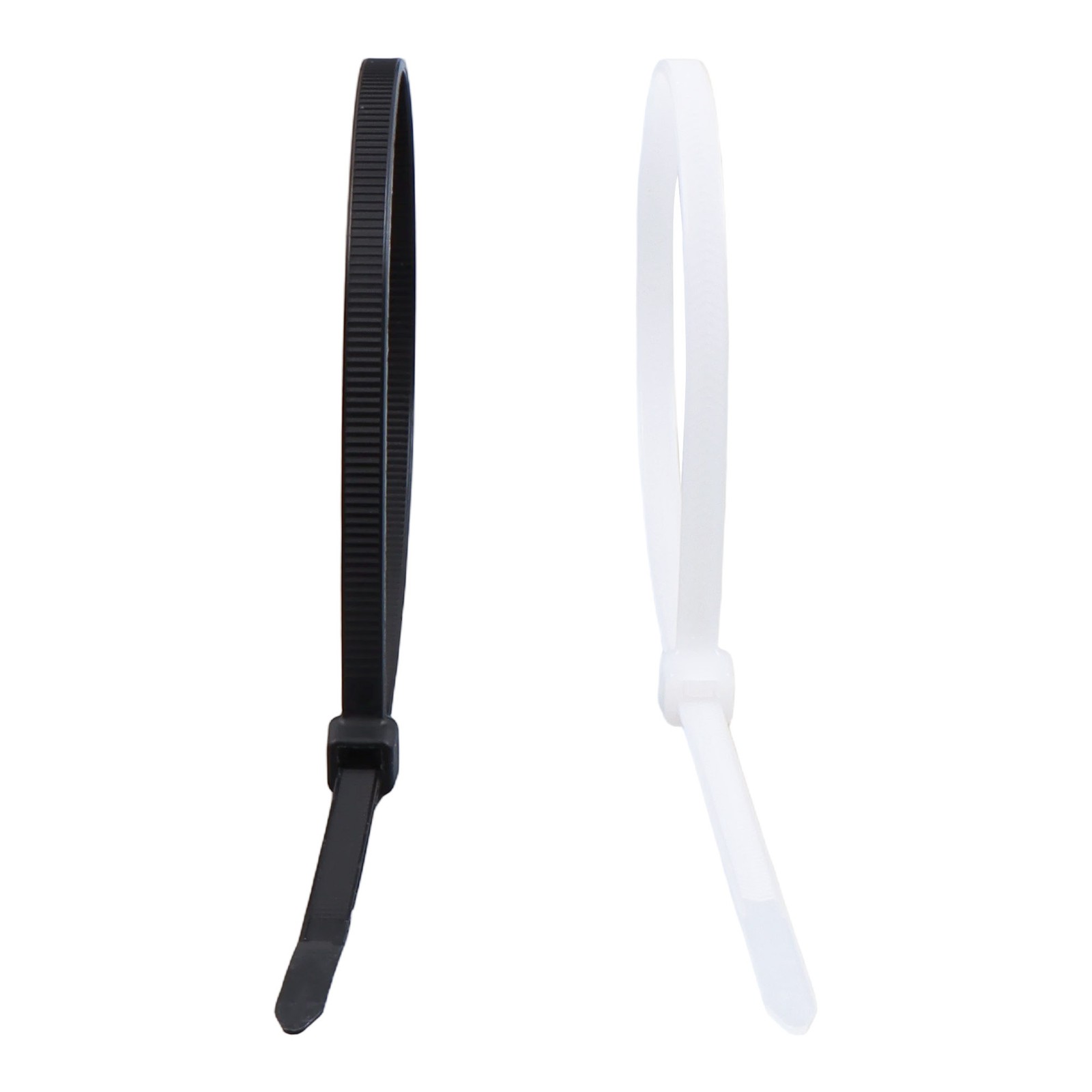 Nylon Self-locking Cable Ties 12" 50 lbs — 1000-Pack Black, 100-Pack White