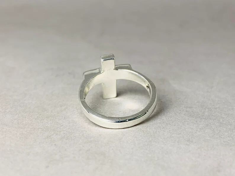 Cross Solid Ring 925 Sterling Silver Band & Statement Handmade Ring All size
