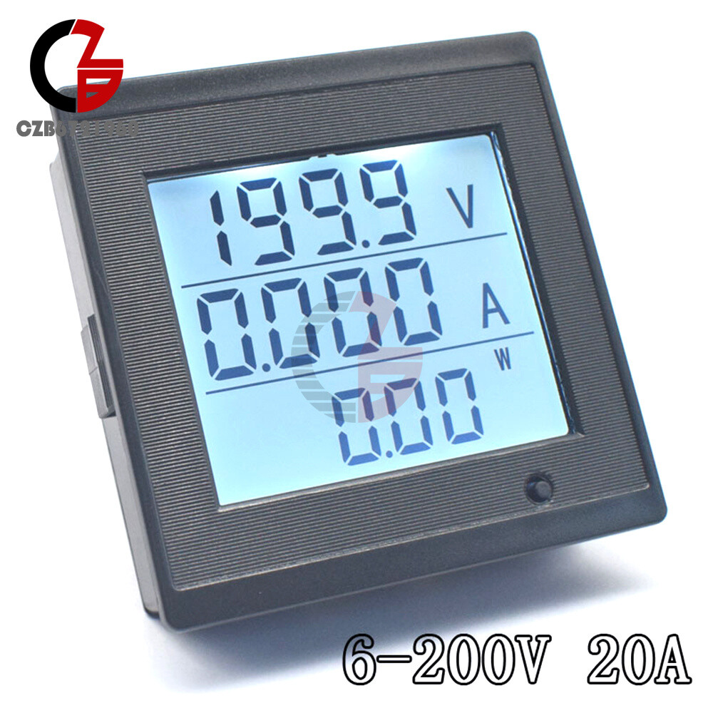 DC6-200V 20A Digital Voltmeter Ammeter Voltage Amp Current Meter Power Tester