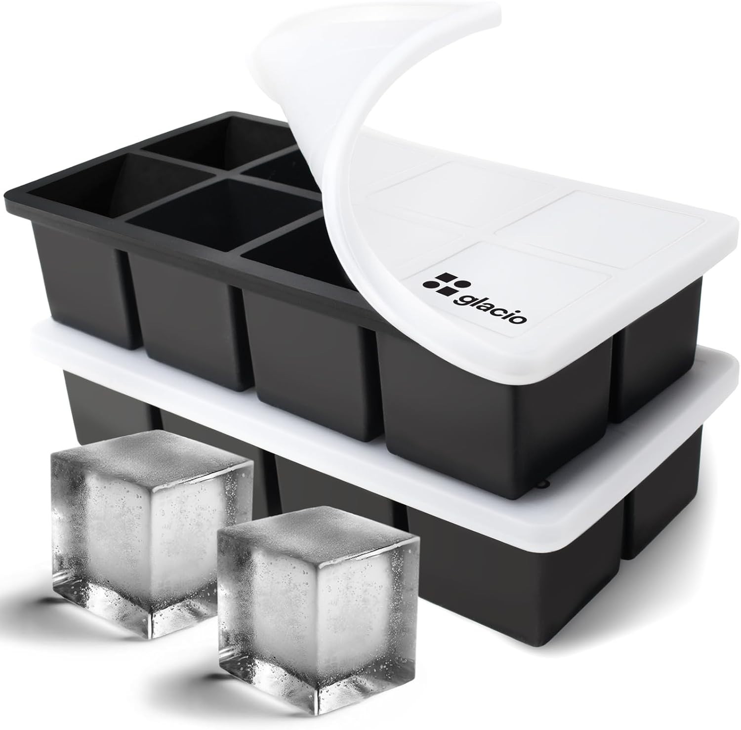 Large Silicone Ice Cube Trays - 2 Pack