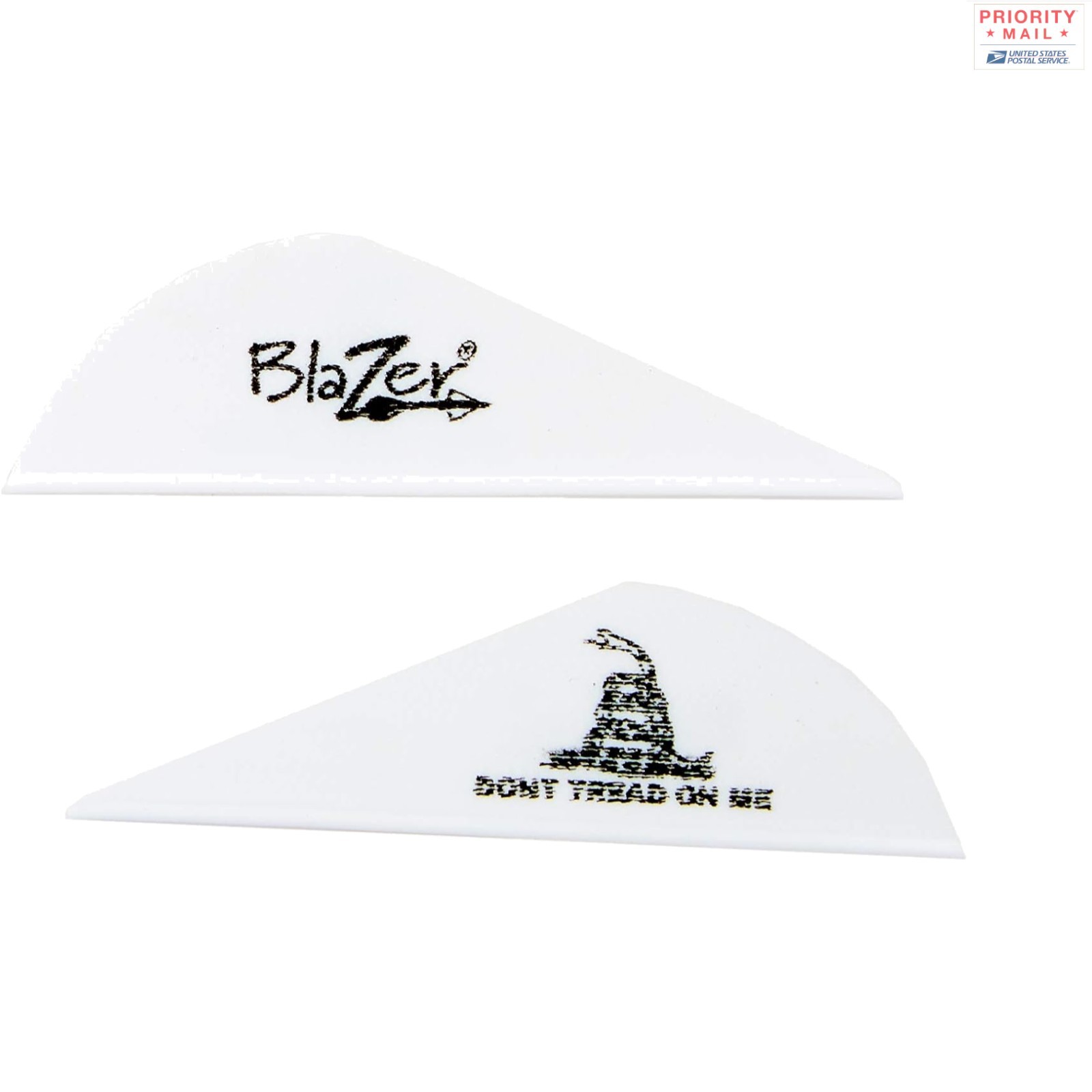 100 White Don't Tread On Me Vanes 5 cm Lightweight Durable AR1000 Material