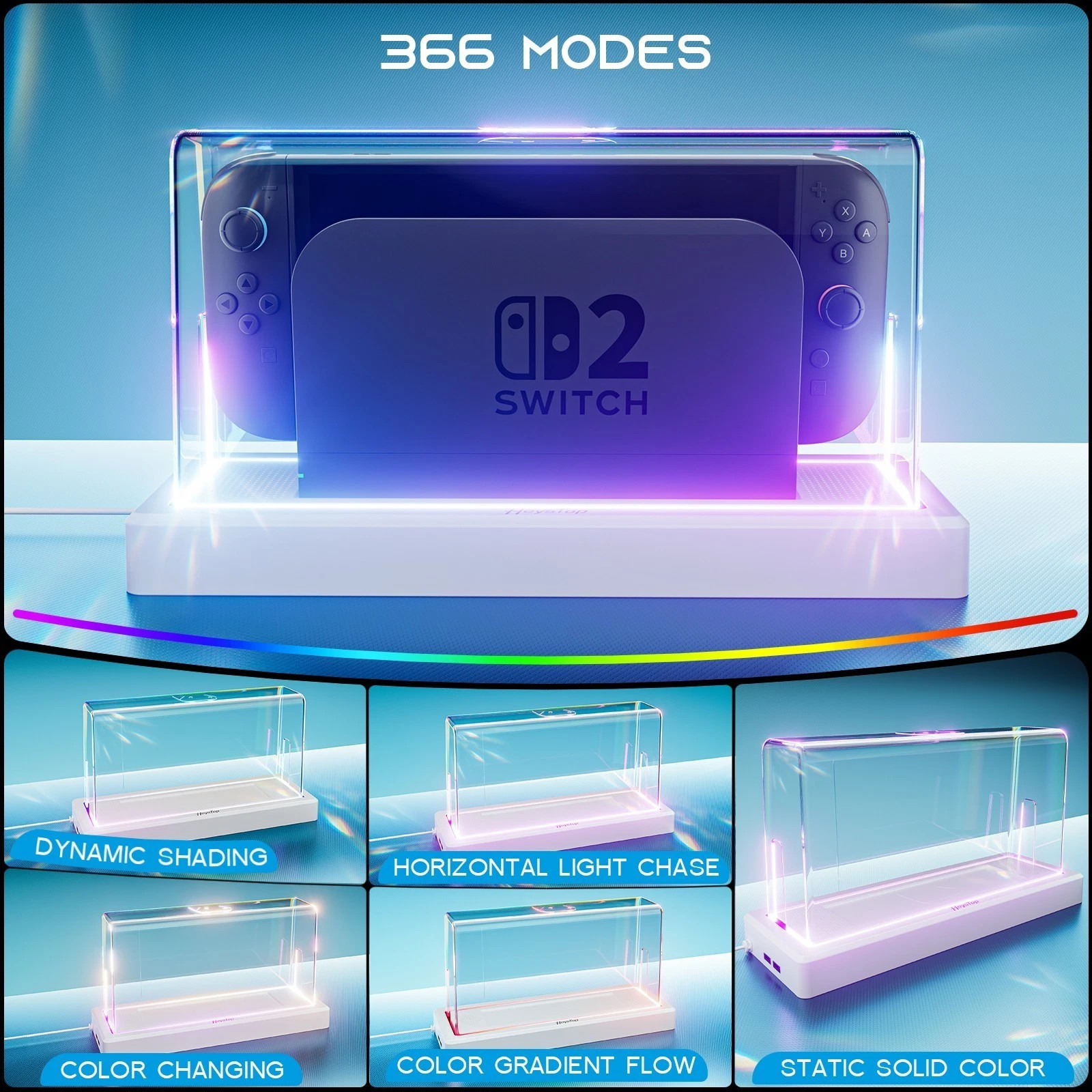 Dust Cover RGB,Acrylic Display Dock Cover for Nintendo Switch 2 Cool Accessory,r