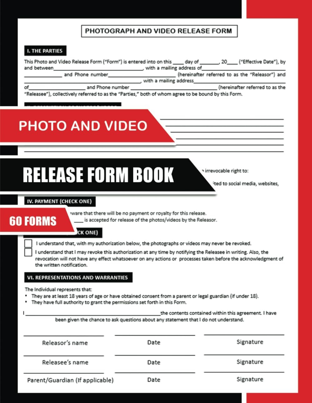 Photo and Video Release Form Book: For Photographers and Beauticians to Obtain C