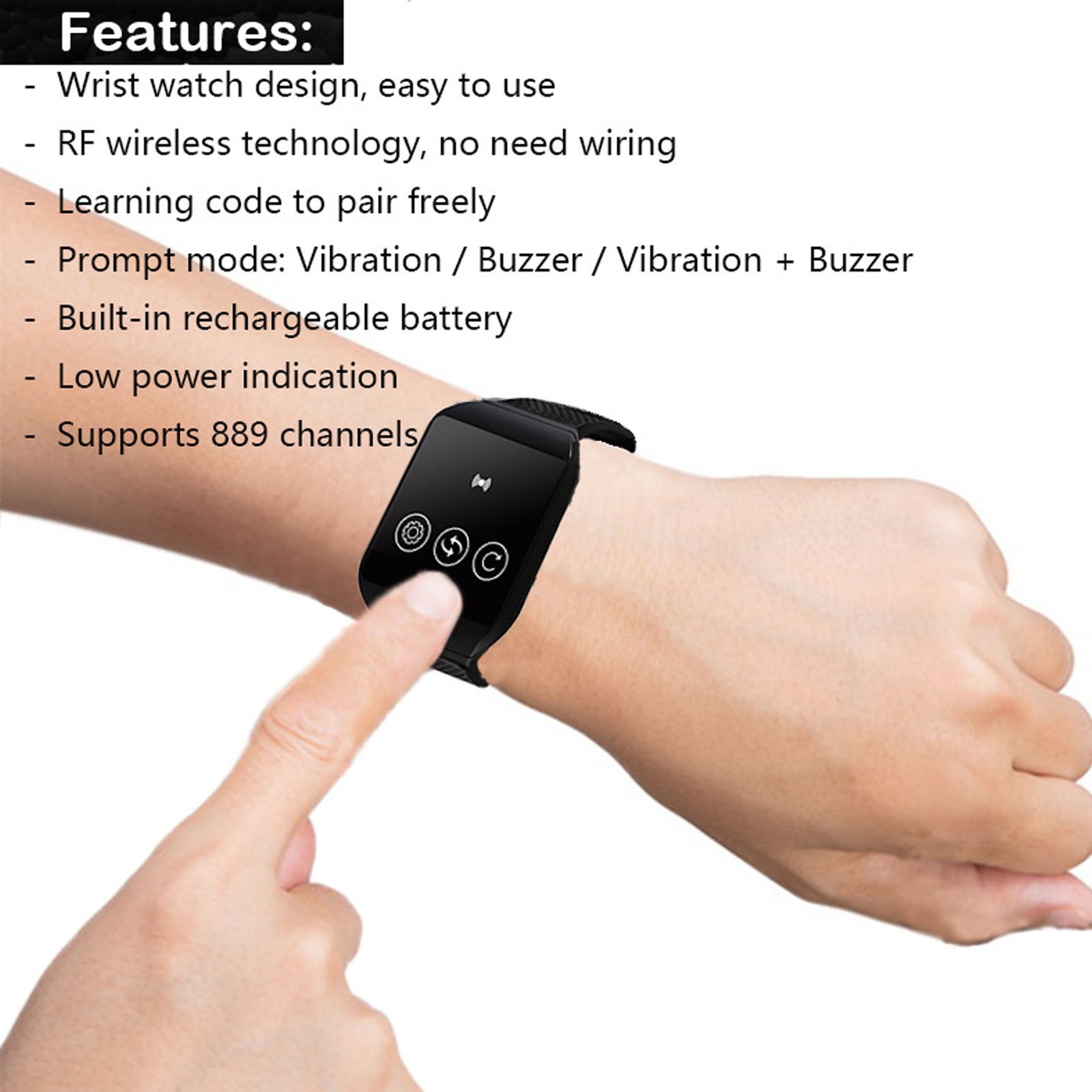 Wireless Restaurant Service Calling System 2 Watch Receiver And 1 Button Pagers